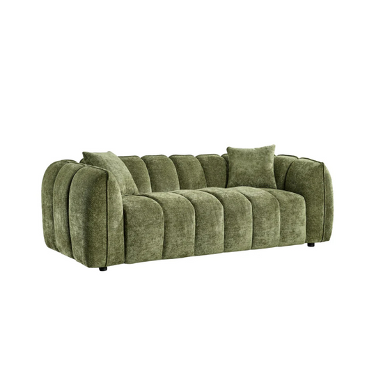 Venice 3 Seater Sofa – Olive | Spacious Olive Fabric Sofa for Contemporary Living Rooms