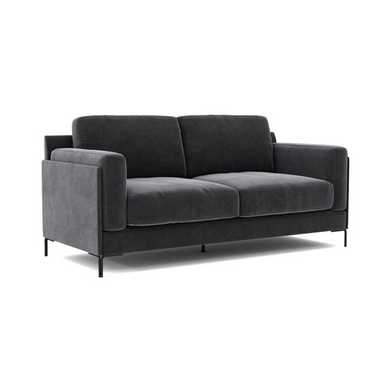 Aubyn 2-Seater Sofa – Dark Grey Velvet | Modern Design