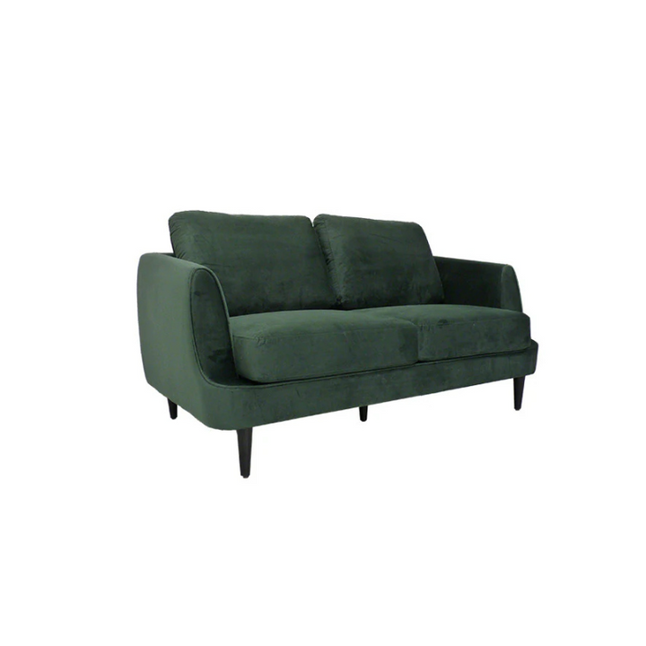 Gustav 2-Seater Sofa – Forest Green Velvet | Art Deco Compact Sofa