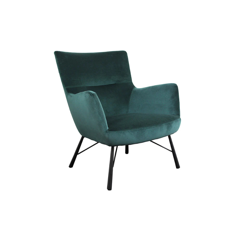 Lawson Armchair – Evergreen | Modern Velvet Accent Chair for Stylish Interiors