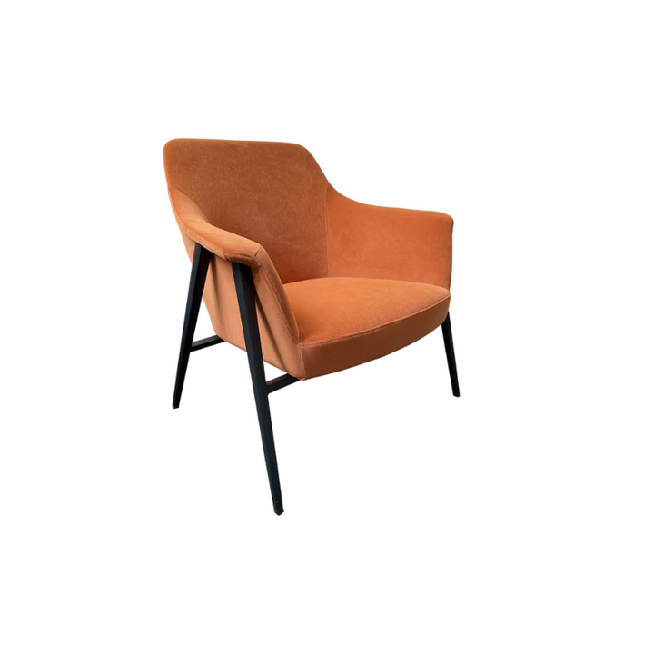 Tennyson Armchair – Sunburst Orange | Vibrant Velvet Accent Chair for Modern Living