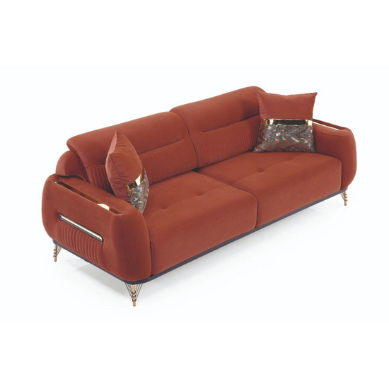 Fiesta Orange 3-Seater Sofa | Bold Style & Spacious Comfort
