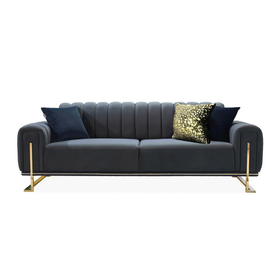 Tokyo Black & Gold 3+2 Sofa Set | Modern Living Room Comfort & Style