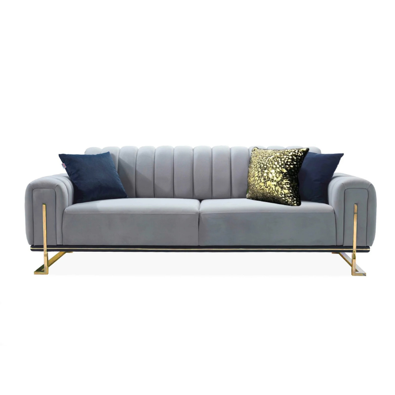 Tokyo Grey & Gold 3+2 Sofa Set | Luxury Living Room Style & Comfort