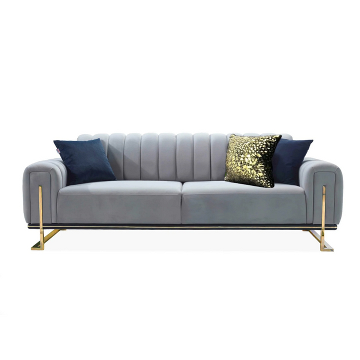 Tokyo Grey & Gold 3+2 Sofa Set | Luxury Living Room Style & Comfort