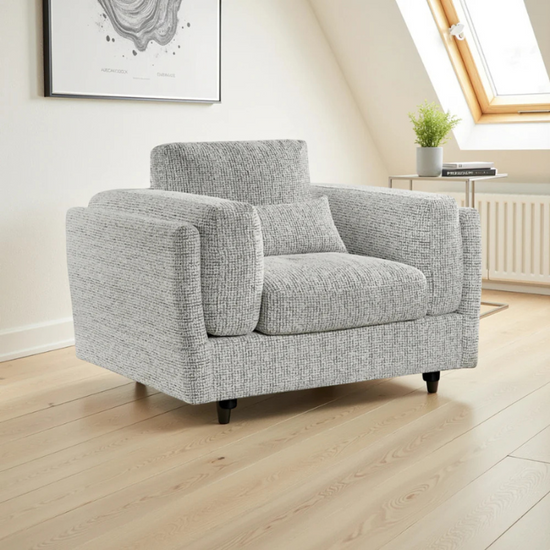 Bari Grey Armchair | Modern Upholstered Accent Chair for Contemporary Interiors