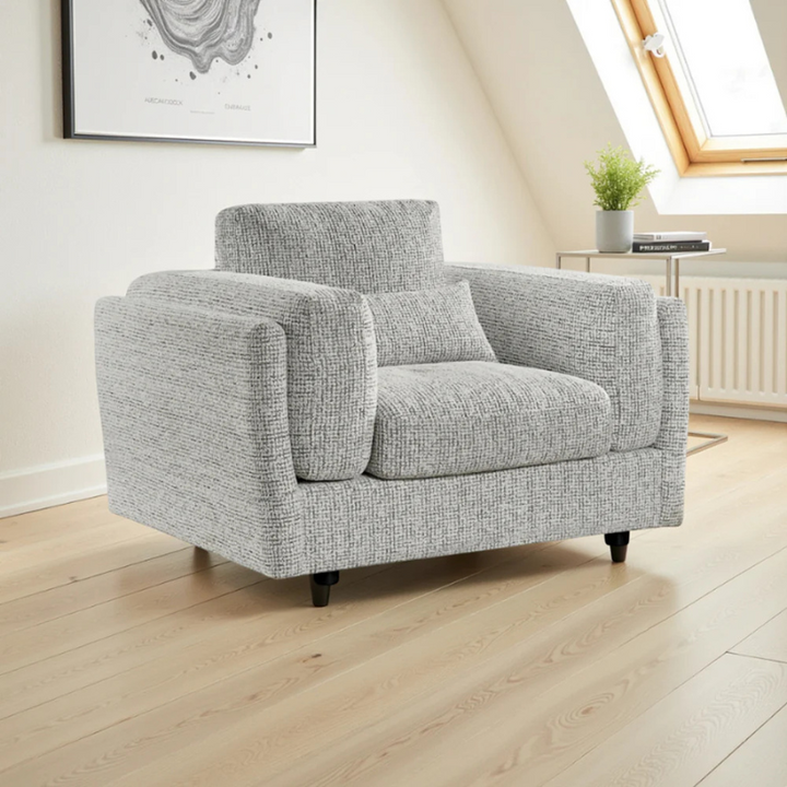 Bari Grey Armchair | Modern Upholstered Accent Chair for Contemporary Interiors
