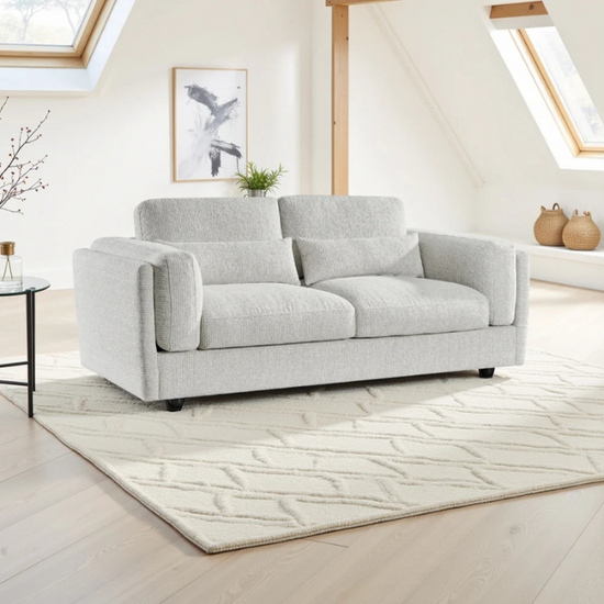 Bari Beige 3 Seater Sofa | Modern Upholstered Family Sofa