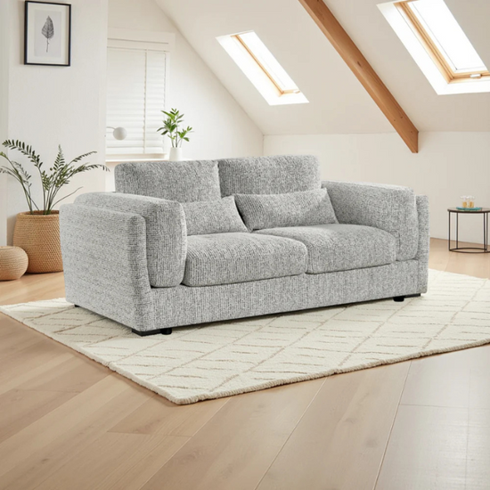 Bari Grey 3 Seater Sofa | Modern Upholstered Family Seating