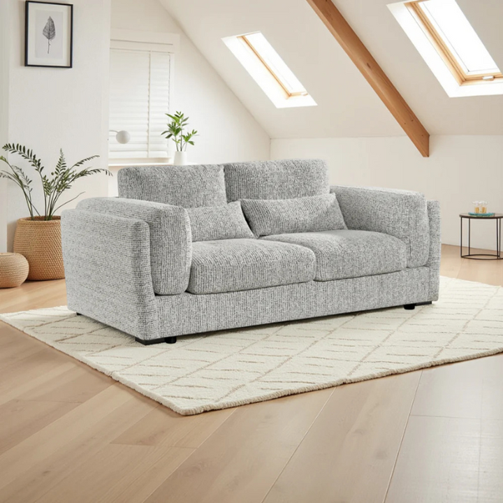 Bari Grey 3 Seater Sofa | Modern Upholstered Family Seating