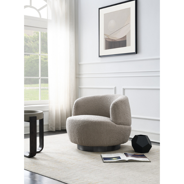 Andres Mink Accent Chair | Modern Neutral Upholstered Occasional Chair