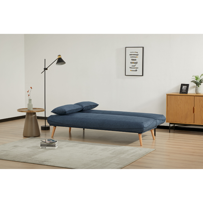 Arga Blue Sofa Bed | Modern Compact Fabric Sofa Bed for Guests & Small Spaces