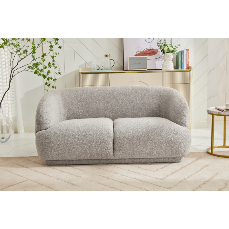 Aria Taupe 2 Seater Sofa | Modern Compact Fabric Sofa