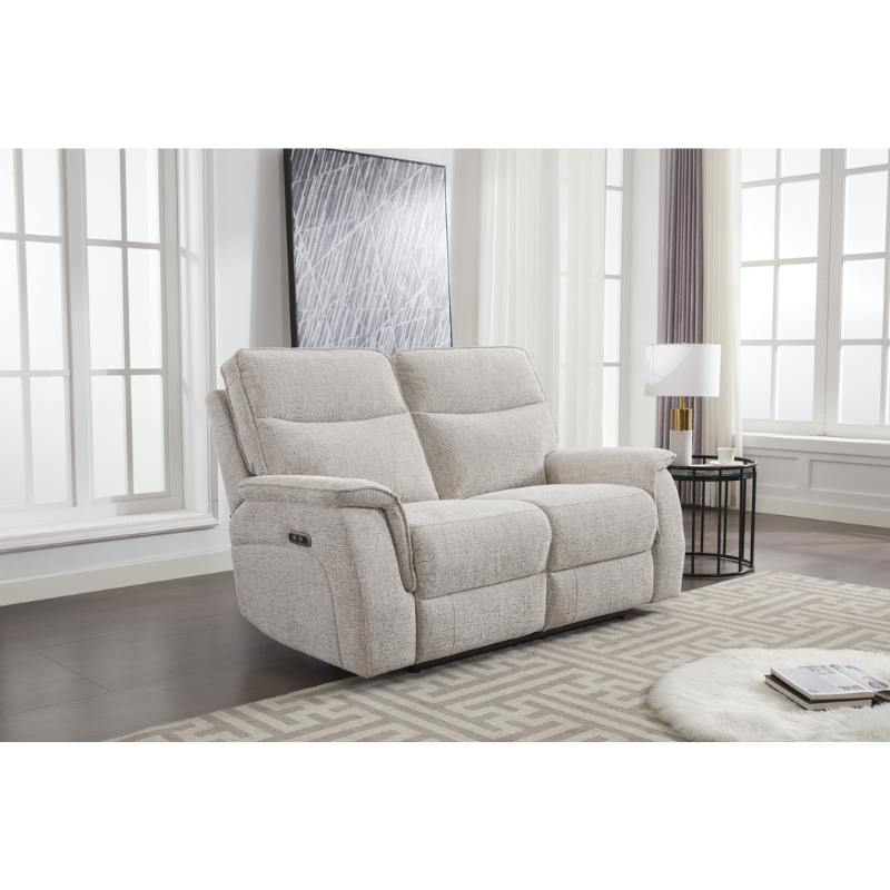 Barrington Beige 2 Seater Power Sofa | Electric Reclining Modern Sofa