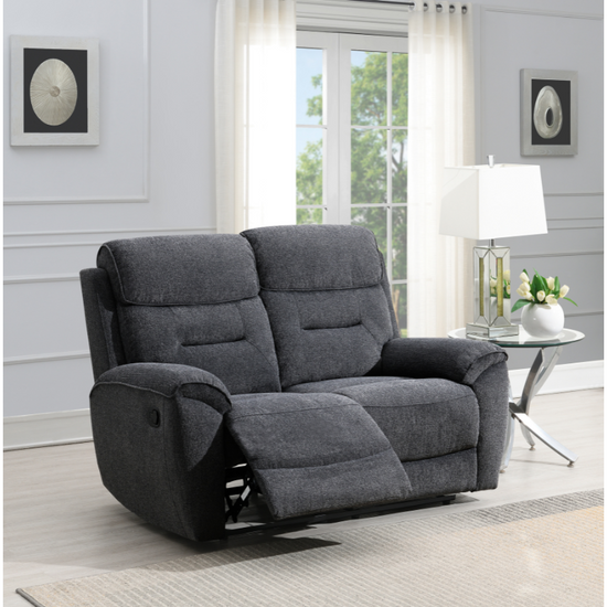 Canterbury Dark Grey 2 Seater Manual Sofa | Modern Compact Fabric Sofa