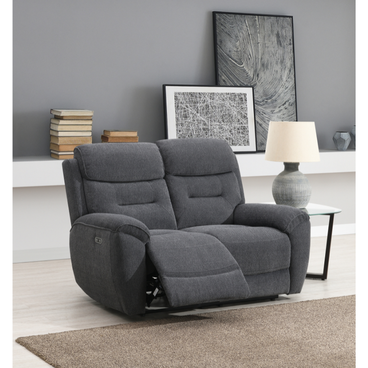Canterbury Dark Grey 2 Seater Power Sofa | Modern Electric Recliner Sofa