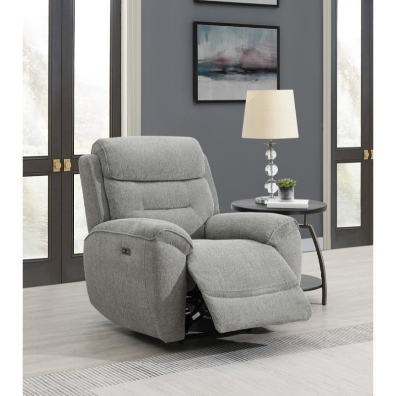 Canterbury Light Grey Power Recliner Chair | Modern Electric Armchair