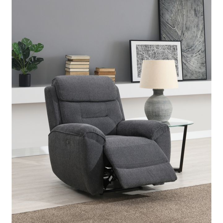 Canterbury Dark Grey Power Recliner Chair | Modern Electric Armchair