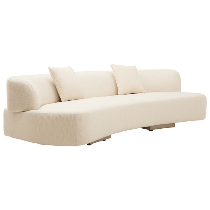 Ozzano Cream Linen 3 Seater Sofa | Modern Neutral Fabric Sofa