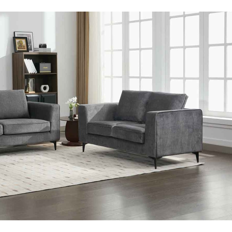 Carmen Graphite 2 Seater Sofa | Modern Compact Fabric Sofa