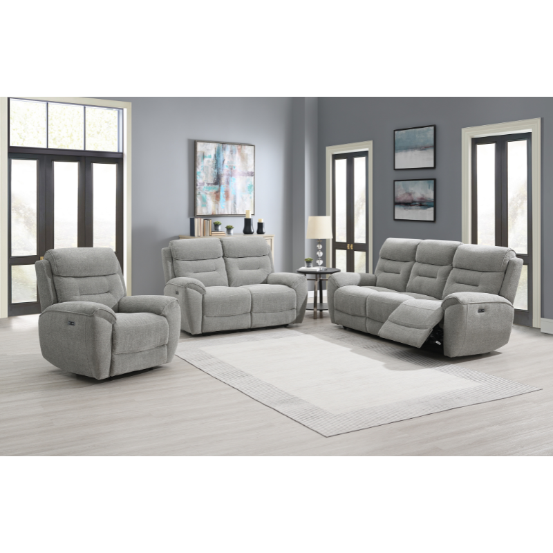 Canterbury Light Grey Power Recliner Sofa Set | 3+2+1 Lifestyle Suite