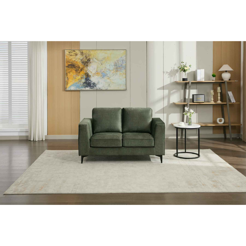 Carmen Moss Green 2 Seater Sofa | Compact Modern Fabric Sofa