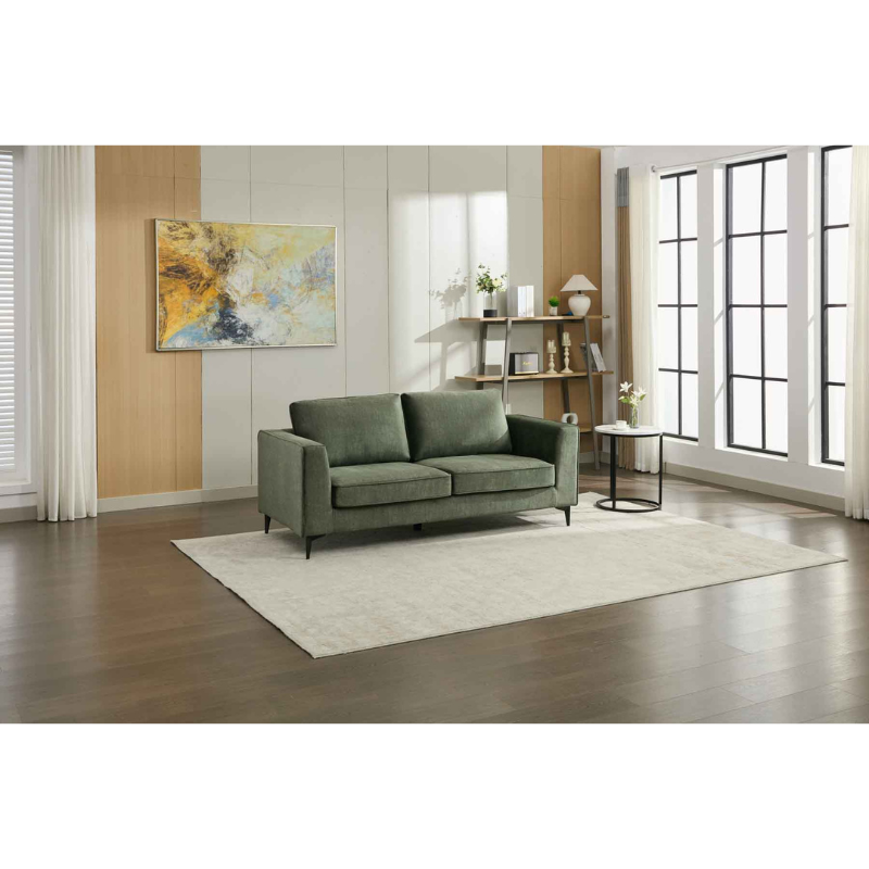 Carmen Moss Green 3 Seater Sofa | Modern Fabric Sofa for Stylish Living