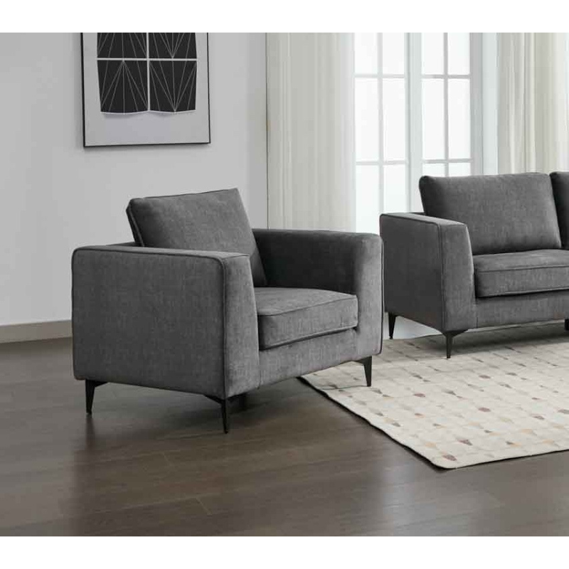 Carmen Graphite Fabric Armchair | Modern Accent Chair