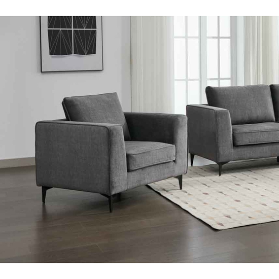 Carmen Graphite Fabric Armchair | Modern Accent Chair