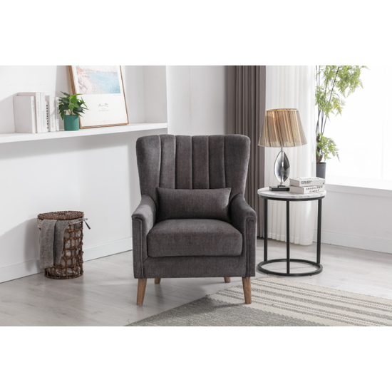 Charlotte Graphite Fabric Armchair | Modern Accent Chair