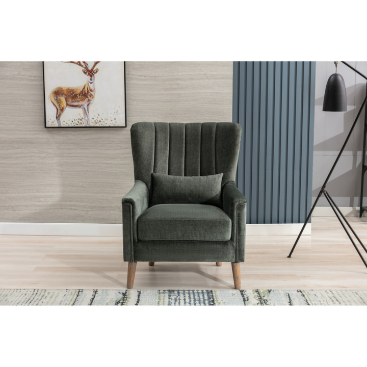 Charlotte Green Fabric Armchair | Modern Accent Chair