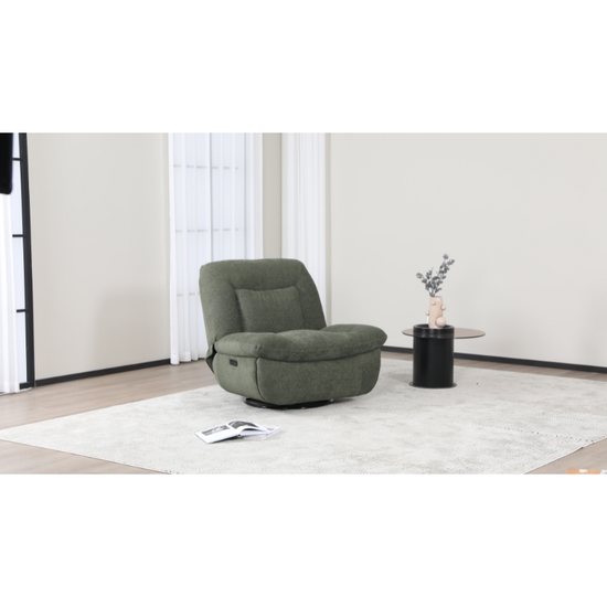 Ebba Green Rocker Swivel Recliner Chair | Comfortable Fabric Recliner