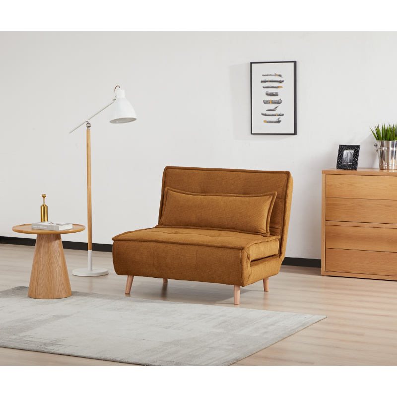 Ebro Pumpkin Foldable Sofa Bed | Compact & Functional Fabric Sofa
