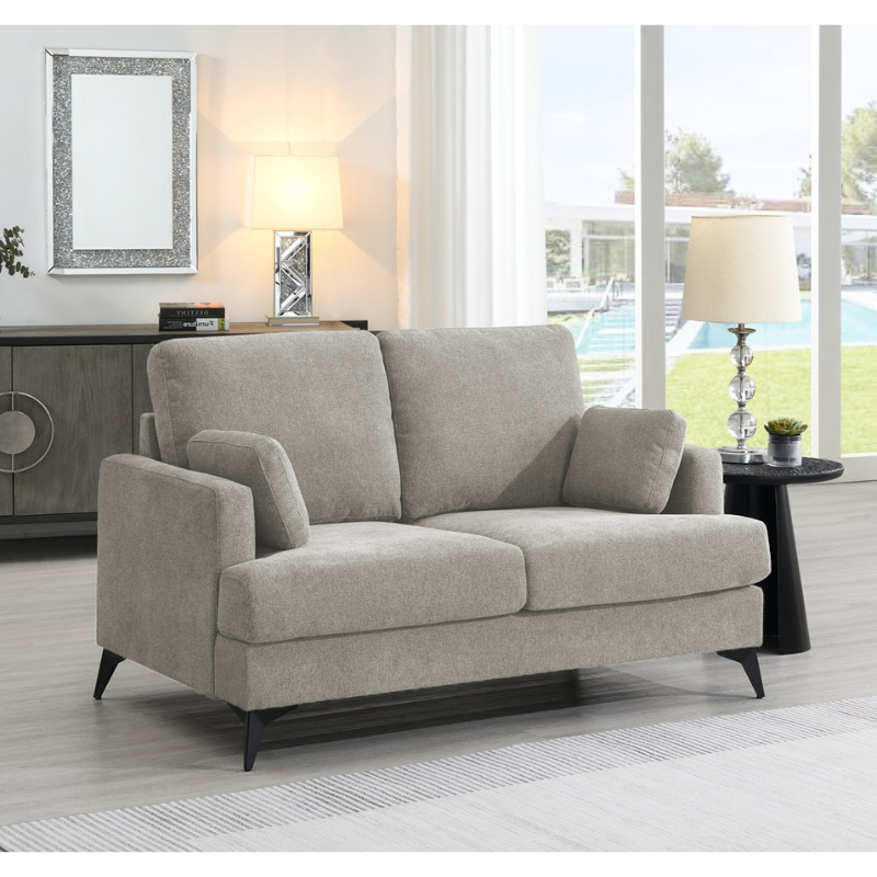 Ernie Grey 2 Seater Sofa | Modern Compact Fabric Sofa