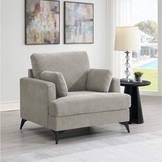 Ernie Grey Armchair | Modern Fabric Accent Chair