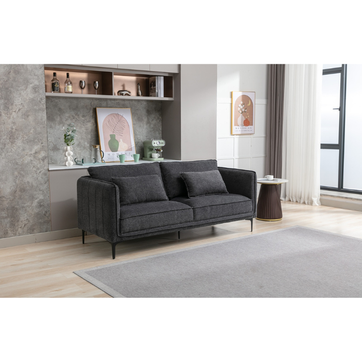 Landon Dark Grey 3 Seater Sofa | Modern Fabric Sofa for Contemporary Living