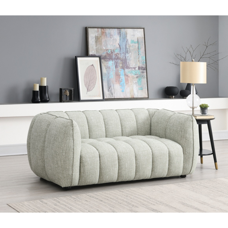 Lilac Pale Green 2 Seater Sofa | Modern Compact Fabric Sofa