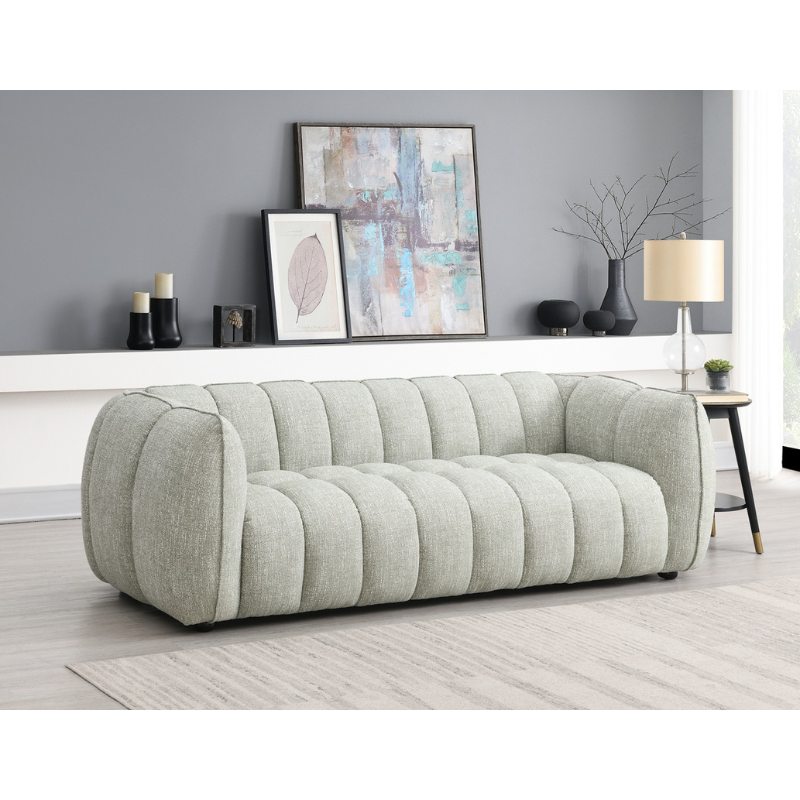 Lilac Pale Green 3 Seater Sofa | Modern Fabric Sofa for Contemporary Living