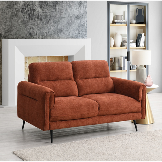 Oakley Rust 2 Seater Sofa | Modern Fabric Sofa with Warm Tones