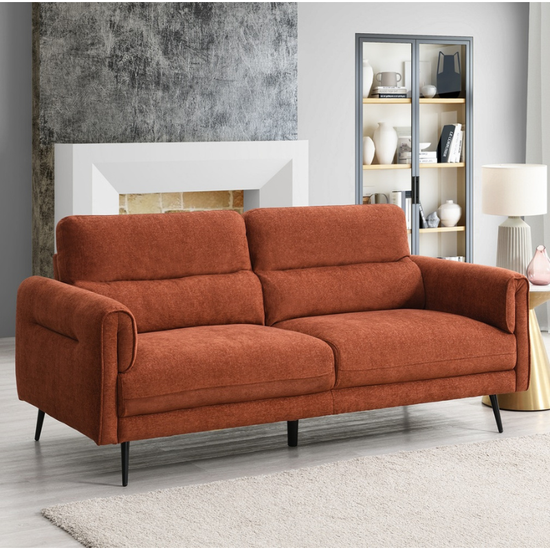 Oakley Rust 3 Seater Sofa | Modern Fabric Sofa with Warm Accents