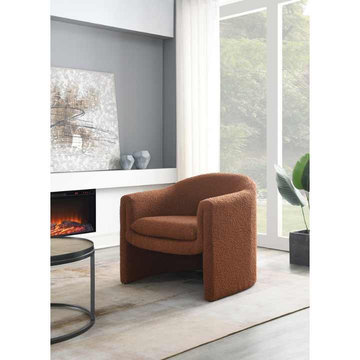 Elodie Rust Accent Chair | Modern Fabric Armchair with Warm Tones