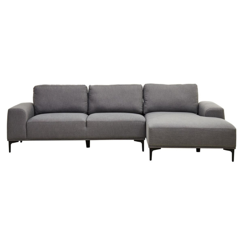 Toulon 3 Seat Grey Fabric Right Chaise Sofa – Modern Comfort & Sophisticated Style | Luxe Living Furniture