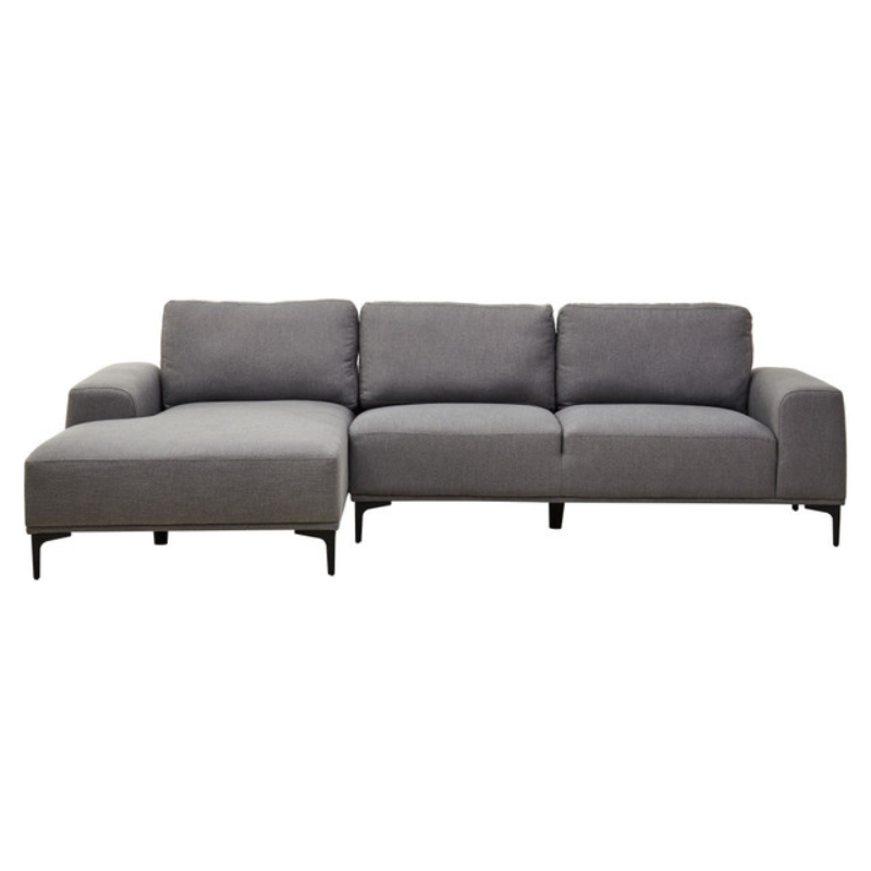 Toulon 3 Seat Grey Fabric Left Chaise Sofa – Contemporary Style & Everyday Comfort | Luxe Living Furniture