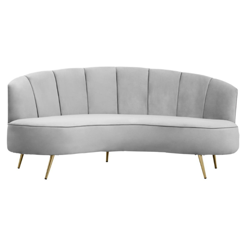 Hasna Three Seat Grey Velvet Sofa – Luxurious Modern Elegance & Comfort | Luxe Living Furniture