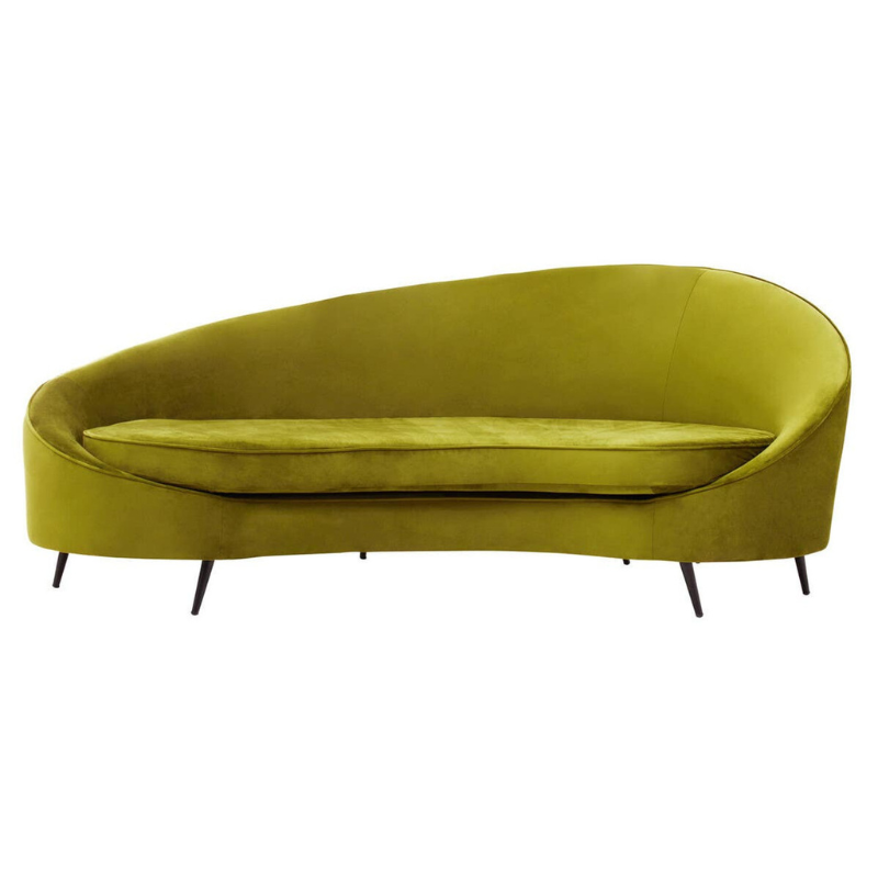 Hasina Three Seat Olive Velvet Sofa – Luxurious Comfort & Modern Elegance | Luxe Living Furniture