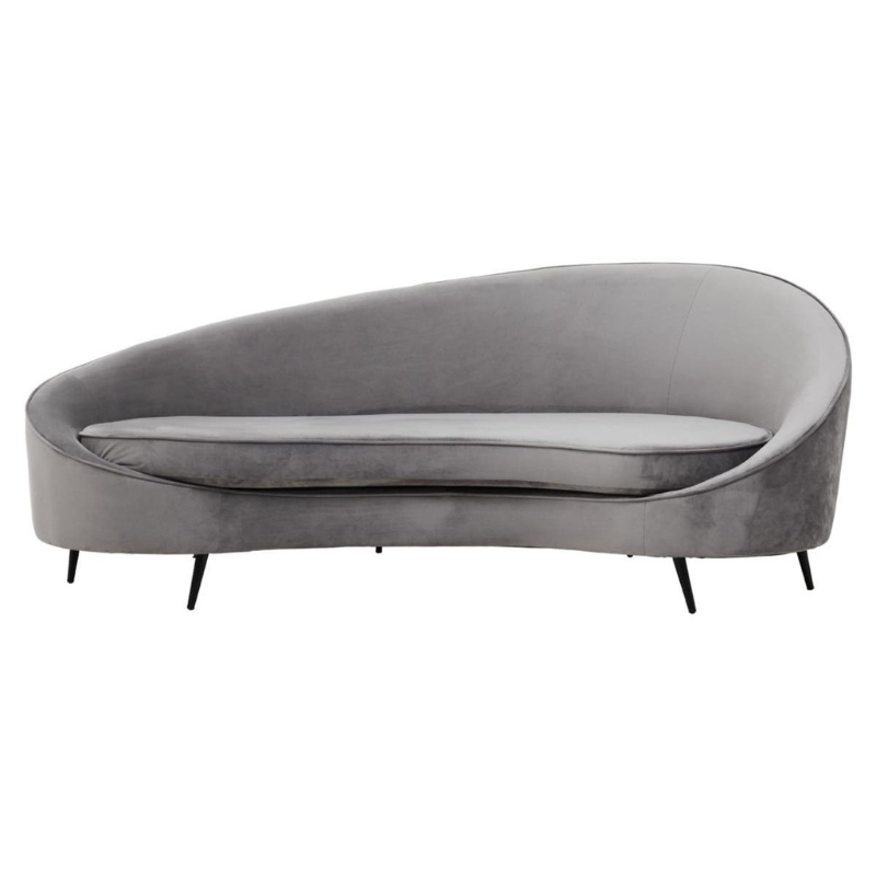 Hasina Three Seat Grey Velvet Sofa – Modern Sophistication & Luxurious Comfort | Luxe Living Furniture