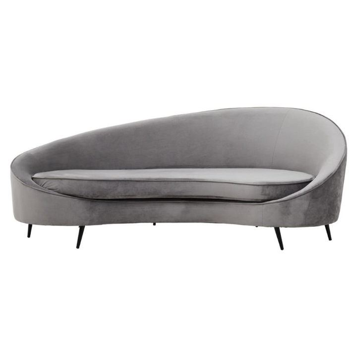 Hasina Three Seat Grey Velvet Sofa – Modern Sophistication & Luxurious Comfort | Luxe Living Furniture