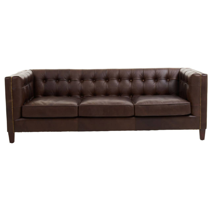 King Three Seater Tufted Back Leather Sofa – Timeless Elegance & Lasting Comfort | Luxe Living Furniture