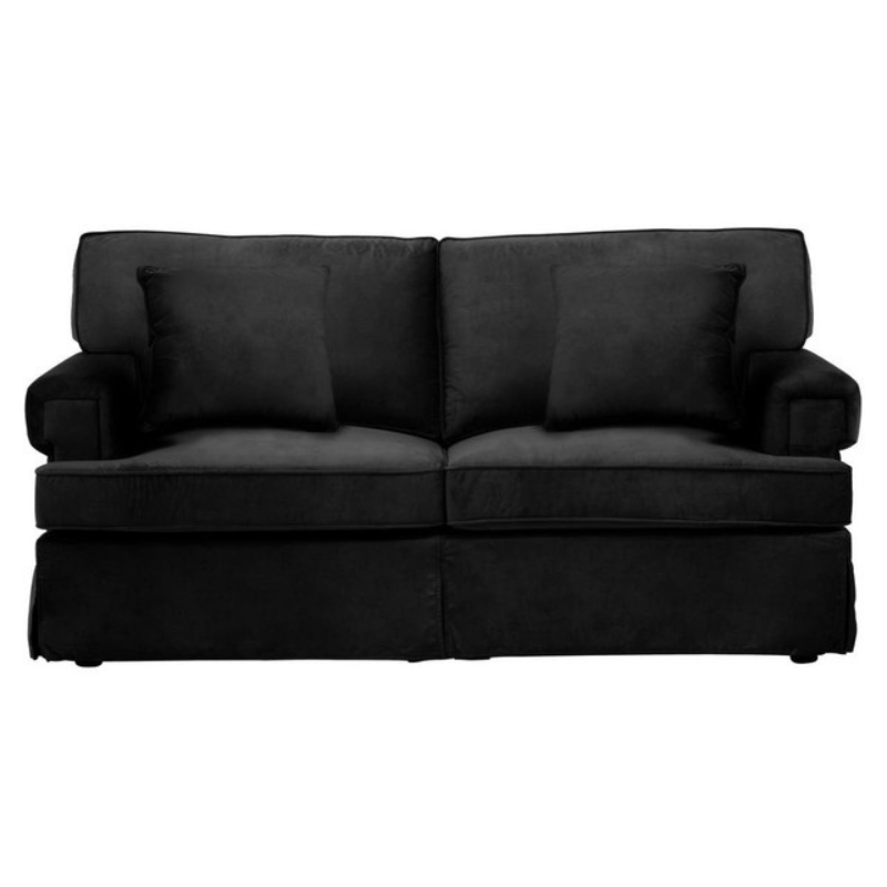 Ralph Two Seat Black Velvet Sofa – Sleek Modern Design & Luxurious Comfort | Luxe Living Furniture