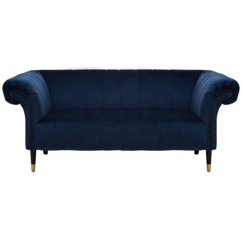 Siena Two Seat Midnight Blue Velvet Sofa – Modern Elegance & Luxurious Comfort | Luxe Living Furniture